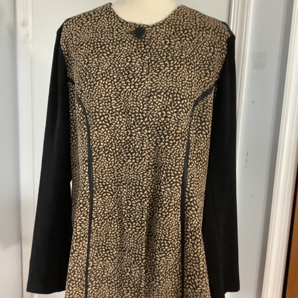 VINTAGE DESIGN TODAYS JACKET 1X BLACK WITH ANIMAL PRINT BUTTON FRONT MADE IN USA - Picture 2 of 11